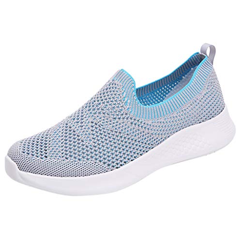 Slip-On Casual Sportschuhe Schuhe Mesh Atmungsaktiv Mode Frauen Laufen Damen Slip Frauen, blau, 38 EU von Generisch