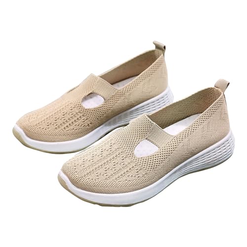 Slip-On-Schuhe für Damen, Mesh-Sneaker, ausgehöhlte Sneaker, Laufschuhe, Turnschuhe, Walkingschuhe, atmungsaktiv, leicht, rutschfest, Tennisschuhe, Workout, Freizeit, Fitnessstudio, Joggingschuhe, von Generisch