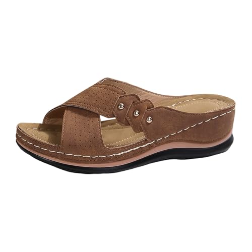Slippers Women Bequeme Kreuzriemen Strandsandalen Damen 2025 Neu Sommer Schlappen Vintage Keilsandalen Fashion Sandaletten Große Größen Sandalen Plateau Atmungsaktiv Freizeitsandalen 36-43 Slippers Women Bequeme Kreuzriemen Strandsandalen Damen 2025 Neu Sommer Schlappen Vintage Keilsandalen Fashion Sandaletten Große Größen Sandalen Plateau Atmungsaktiv Freizeitsandalen 36-43 von Generisch