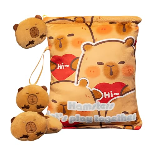 Snack-Tasche für Kinder – Plüsch-Snackbeutel Capybara-Schlüsselanhänger | 4 kleine Puppen befestigt, Schlüsselanhänger-Kissen für , Mädchen, Frauen, Studenten, Vorschüler, Schule, Reisen Snack-Tasche für Kinder – Plüsch-Snackbeutel Capybara-Schlüsselanhänger | 4 kleine Puppen befestigt, Schlüsselanhänger-Kissen für , Mädchen, Frauen, Studenten, Vorschüler, Schule, Reisen von Generisch