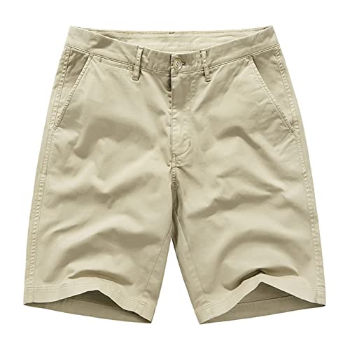 Solide Leichte Strandshorts für Herren Lässige Outdoor Cargo Shorts mit Entspannter Passform Lose Sommer Outdoor Beachwear Kurze Hose (Khaki,30) von Generisch