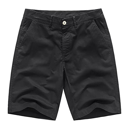 Solide Leichte Strandshorts für Herren Lässige Outdoor Cargo Shorts mit Entspannter Passform Lose Sommer Outdoor Beachwear Kurze Hose (Schwarz,31) von Generisch