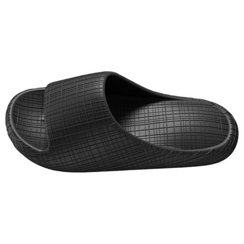Sommer-Kissen-Hausschuhe für Damen und Herren, niedliche Hausschuhe, Dusch-Sandalen, gepolstert, rutschfest, schnell trocknend, Badezimmer-Sandalen, Outdoor-Leder-Mokassins, Damen-Hausschuhe, Schwarz Sommer-Kissen-Hausschuhe für Damen und Herren, niedliche Hausschuhe, Dusch-Sandalen, gepolstert, rutschfest, schnell trocknend, Badezimmer-Sandalen, Outdoor-Leder-Mokassins, Damen-Hausschuhe, Schwarz von Generisch