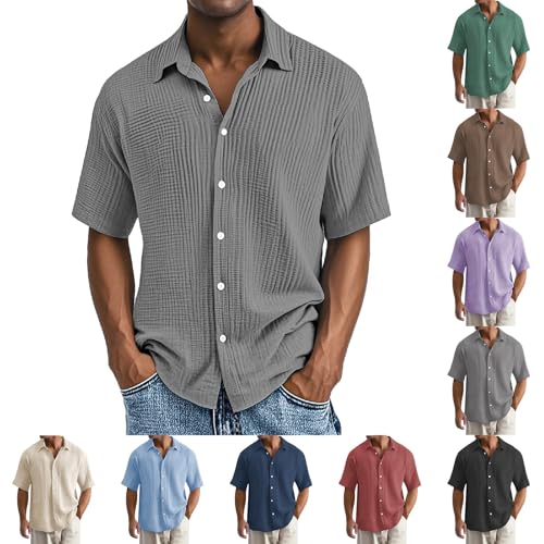 Sommer Leinenhemd Herren Kurzarm Hemd Baumwolle Leinen Kurzarmhemd Oversize Freizeithemd Freizeit Hemden Leichte Fischerhemd Dünne Hawaiihemd Lässig Strandhemd Musselin Herrenhemden Stehkragenhemd Sommer Leinenhemd Herren Kurzarm Hemd Baumwolle Leinen Kurzarmhemd Oversize Freizeithemd Freizeit Hemden Leichte Fischerhemd Dünne Hawaiihemd Lässig Strandhemd Musselin Herrenhemden Stehkragenhemd von Generisch