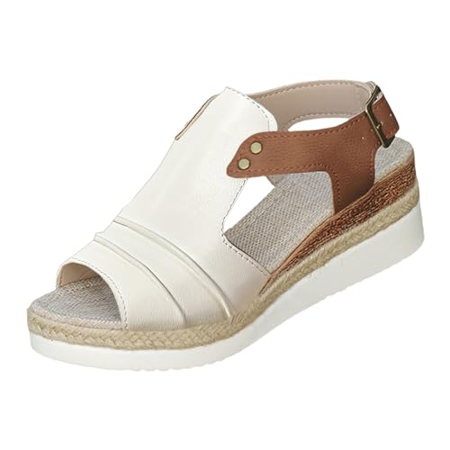 Sommer-Sandalen für Damen, Plateau-Sandalen mit Keilabsatz für Damen, Espadrilles-Sandalen, Fischmaul, offener Zehenbereich, Kunstlederschuh, rutschfeste Schuhe, Slingback-Schuhe mit verstellbarem Sommer-Sandalen für Damen, Plateau-Sandalen mit Keilabsatz für Damen, Espadrilles-Sandalen, Fischmaul, offener Zehenbereich, Kunstlederschuh, rutschfeste Schuhe, Slingback-Schuhe mit verstellbarem von Generisch