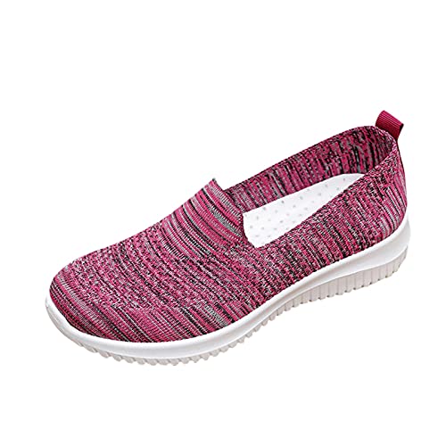 Sommer-Turnschuhe für Damen, lässig, Netz-Slip-On-Sneaker für Damen, bequem, atmungsaktiv, Joggingschuhe für Damen, einfarbig, leicht, athletisch, Sportschuhe, modische Trainingsschuhe für Damen, von Generisch