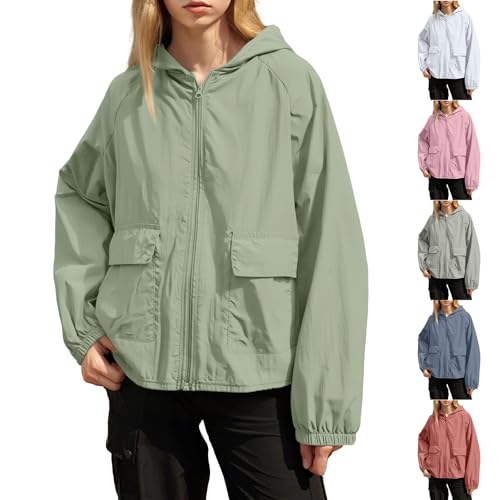 Sommerjacke Damen leicht lang, Kapuzenjacke mit Zip Sweatjacke Schutz vor Sonnenbrand Sportjacke Doppeltasche Dünne jacke Schnelltrocknend Laufjacke Loose Fit Wanderjacke Wasserdichte Outdoorjacke Sommerjacke Damen leicht lang, Kapuzenjacke mit Zip Sweatjacke Schutz vor Sonnenbrand Sportjacke Doppeltasche Dünne jacke Schnelltrocknend Laufjacke Loose Fit Wanderjacke Wasserdichte Outdoorjacke von Generisch