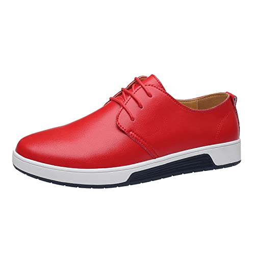 Sommerschuhe für Herren, atmungsaktiv, bequem, Business, Freizeit, einfarbig, Lederschuhe, Arbeitsstiefel, rot, 42 2/3 EU Sommerschuhe für Herren, atmungsaktiv, bequem, Business, Freizeit, einfarbig, Lederschuhe, Arbeitsstiefel, rot, 42 2/3 EU von Generisch