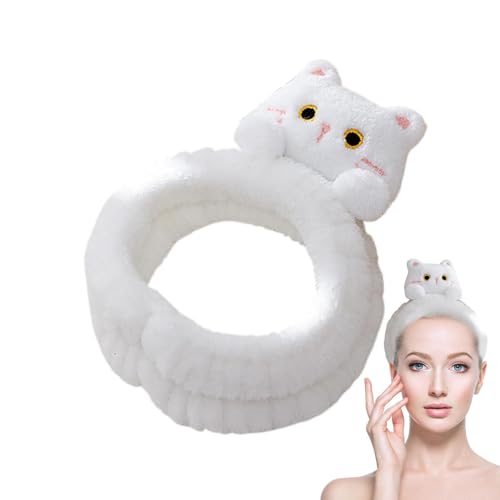 Spa-Stirnband zum Waschen des Gesichts, Gesichtswasch-Stirnband - Süßes Spa-Stirnband, Gesichtsreinigung, Katzen-Make-up-Stirnband | Weiches Hautpflege-Stirnband mit Plüschtier-Haarbändern für Damen u Spa-Stirnband zum Waschen des Gesichts, Gesichtswasch-Stirnband - Süßes Spa-Stirnband, Gesichtsreinigung, Katzen-Make-up-Stirnband | Weiches Hautpflege-Stirnband mit Plüschtier-Haarbändern für Damen u von Generisch