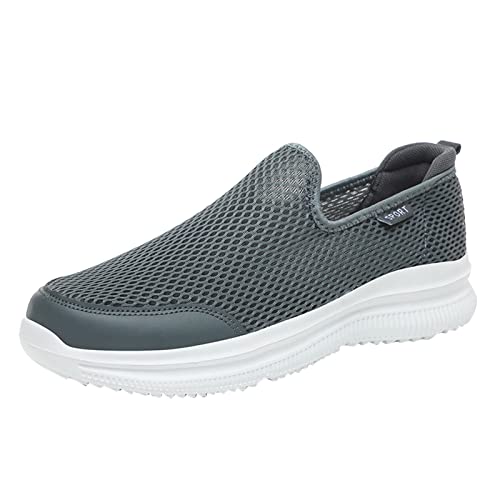 Sportschuhe Herren Fitnessstudio Ohne Schnürung | Sneaker Schuhe Herren Leicht Outdoorschuhe Mesh Atmungsaktive Laufschuhe rutschfest Freizeitschuhe Weiche Sohle Sommerschuhe Bequem Fitnessschuhe von Generisch