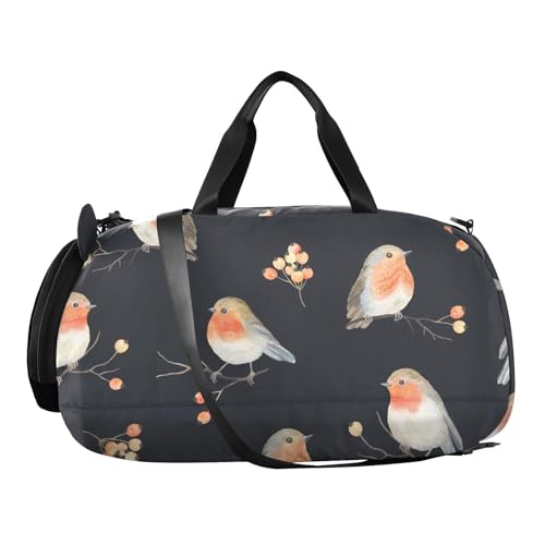 Sporttasche für Kinder, Motiv: Rotkehlchen, kleine Reisetasche, leicht, Turnbeutel für Jungen und Mädchen Sporttasche für Kinder, Motiv: Rotkehlchen, kleine Reisetasche, leicht, Turnbeutel für Jungen und Mädchen von Generisch