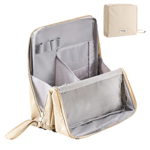 Stehende Makeup Beutel, Große Kapazität Oxford Stoff Stehende Make Up Tasche, Tragbare wasserdichte Makeup Taschen Mit Fächern, Mehrzweck Leichtflügel Toilietrier Aufbewahrungsbeutel Organizer Stehende Makeup Beutel, Große Kapazität Oxford Stoff Stehende Make Up Tasche, Tragbare wasserdichte Makeup Taschen Mit Fächern, Mehrzweck Leichtflügel Toilietrier Aufbewahrungsbeutel Organizer von Generisch