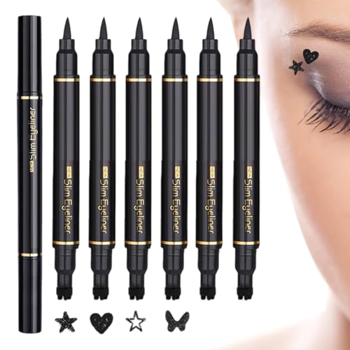 Stempel Eyeliner | 6 x Make-up-Stempel für Augen, doppelseitige, wischfeste Make-up-Schablone für Dating, Reisen, Urlaub, Party Stempel Eyeliner | 6 x Make-up-Stempel für Augen, doppelseitige, wischfeste Make-up-Schablone für Dating, Reisen, Urlaub, Party von Generisch