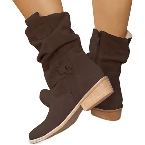 Stiefeletten Damen Elegant Halblang Stiefel Wildleder Stiefel - Blockabsatz Bequem Halbstiefel Winterstiefel - Rutschfest Cowboystiefel üBergangsstiefel Westernstiefel FüR Frauen Schlupfstiefel Stiefeletten Damen Elegant Halblang Stiefel Wildleder Stiefel - Blockabsatz Bequem Halbstiefel Winterstiefel - Rutschfest Cowboystiefel üBergangsstiefel Westernstiefel FüR Frauen Schlupfstiefel von Generisch