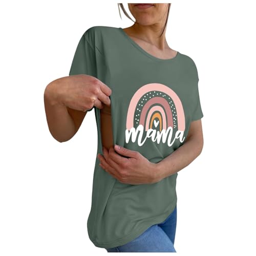 Still Tshirt Mit Reißverschluss Umstandsmode Oberteil Grün Mama Regenbogen Druck Nursing Shirt Breastfeeding Postpartale Clothes Stillen Schwangerschaftskleidung Sommer Umstandsshirt Still Tshirt Mit Reißverschluss Umstandsmode Oberteil Grün Mama Regenbogen Druck Nursing Shirt Breastfeeding Postpartale Clothes Stillen Schwangerschaftskleidung Sommer Umstandsshirt von Generisch