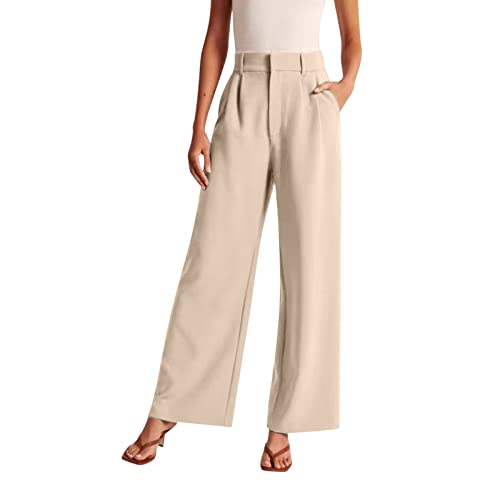Stoffhose Anzughose Damen Leinenhose Sommer Elegant Palazzo Hose Locker Gerade Geschnittene Freizeithose Hohe Taille Einfarbig Sommerhosen Bequeme Weite Chino Anzughose mit Gummibund und Taschen Stoffhose Anzughose Damen Leinenhose Sommer Elegant Palazzo Hose Locker Gerade Geschnittene Freizeithose Hohe Taille Einfarbig Sommerhosen Bequeme Weite Chino Anzughose mit Gummibund und Taschen von Generisch