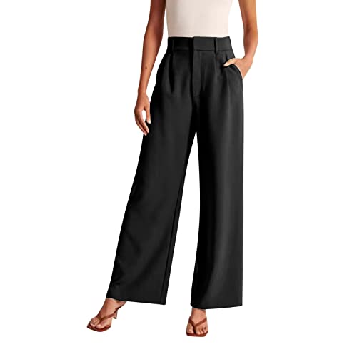 Stoffhose Damen Sommer Weite Hose Lockere Gerade Geschnittene Anzughose Business Bundfaltenhose Hohe Taille Weitem Beinschnitt Freizeithose Mit Gummibund Und Taschen Stoffhose Damen Sommer Weite Hose Lockere Gerade Geschnittene Anzughose Business Bundfaltenhose Hohe Taille Weitem Beinschnitt Freizeithose Mit Gummibund Und Taschen von Generisch