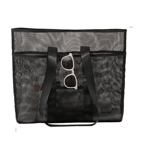 Strandtasche | Netz-Tragetasche für – faltbare Tasche Hobo-Handtasche für Handtuch, Hut, Wasserflasche, Schlüssel, Geldbörse, Handy, Badeanzug, Sonnenschutz, Sonnenbrille, Schwarz , Refer to Strandtasche | Netz-Tragetasche für – faltbare Tasche Hobo-Handtasche für Handtuch, Hut, Wasserflasche, Schlüssel, Geldbörse, Handy, Badeanzug, Sonnenschutz, Sonnenbrille, Schwarz , Refer to von Generisch