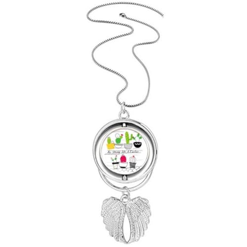 Sukkulenten Topf-Kaktus-Anhänger, Engelsflügel, rotierende Halskette, Schmuck Sukkulenten Topf-Kaktus-Anhänger, Engelsflügel, rotierende Halskette, Schmuck von Generisch