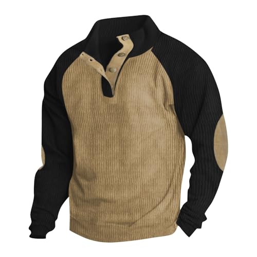 T Shirt Herren, Herren Langarmshirt, ideales Hemd für Herbst und Winter, Arbeitskleidung, Herren Pullover modern, reitmantel, Pullover mit Kragen Herren, Thermo Pullover Herren, L, Navy von Generisch