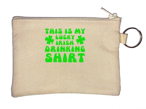 This is My Lucky Irish Drinking Shirt Funny Key Chain Coin Purse Beige, beige, Einheitsgröße von Generisch