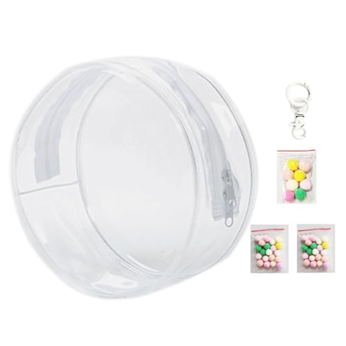 Transparente Figuren-Display-Ketten-Tasche | Puppen-Display-Puppe, runde Kette, transparente Figuren-Display-Tasche mit Schlüsselanhänger für Puppe, Figur, Statue, Spielzeug, Kosmetik, Schreibwaren, Transparente Figuren-Display-Ketten-Tasche | Puppen-Display-Puppe, runde Kette, transparente Figuren-Display-Tasche mit Schlüsselanhänger für Puppe, Figur, Statue, Spielzeug, Kosmetik, Schreibwaren, von Generisch