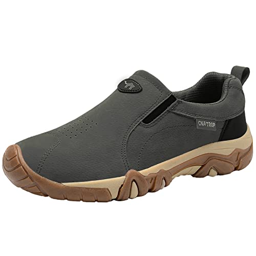 Trekkingschuhe Herren Atmungsaktiv, Herren Sportschuhe Aus Wildleder Freizeitschuhe Weichen Sohle Fitnessschuhe Solid Color Laufschuhe Slip On Halbschuhe rutschfest Bequeme Joggingschuhe von Generisch