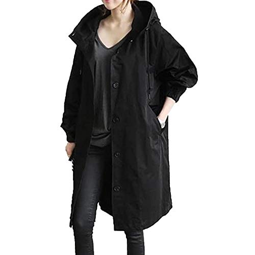 Trenchcoat Damen Lang ÜbergangsJacke mit Knöpfen Temperamentvolle Taillierte Sommermantel Leichte und Wasserbeständige Windbreaker mit Taschen und Verstellbarer Kapuze Casual Winddichter Mantel Trenchcoat Damen Lang ÜbergangsJacke mit Knöpfen Temperamentvolle Taillierte Sommermantel Leichte und Wasserbeständige Windbreaker mit Taschen und Verstellbarer Kapuze Casual Winddichter Mantel von Generisch