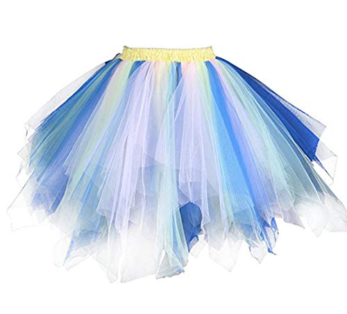 Tüllrock Damen Karneval Kostüm Tutu Rock Tütü Damen Kurz Ballett Tanzkleid 50er Rockabilly Petticoat Unterrock Faschingskostüme (DE/NL/SE/PL, Alphanumerisch, Einheitsgröße, Regular, Regular, Z 02) von Generisch