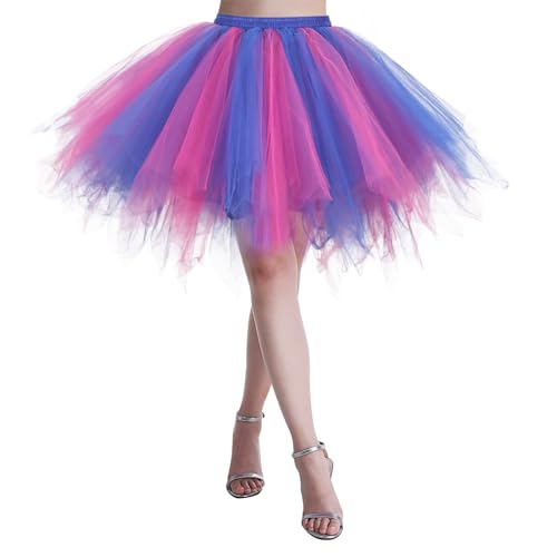 Tüllrock Rot Bunter Rock, Tüllrock Damen Midi Tütü Rock 50Er Ballett Unterrock Elastische Hohe Taille Ballettrock Petticoat Tanzkleid Karneval Kostüm Für 50Er Faschingskostüm Fasching Tüllrock Rot Bunter Rock, Tüllrock Damen Midi Tütü Rock 50Er Ballett Unterrock Elastische Hohe Taille Ballettrock Petticoat Tanzkleid Karneval Kostüm Für 50Er Faschingskostüm Fasching von Generisch