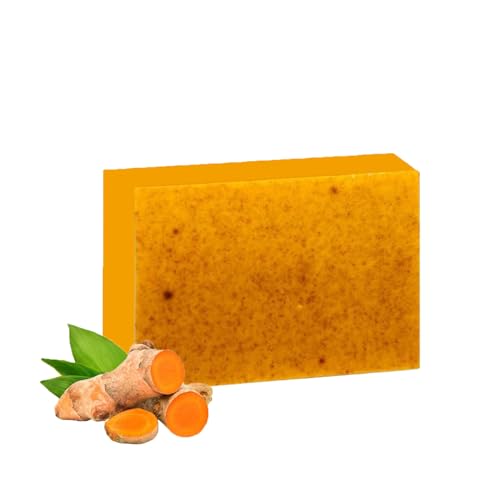 Generisch Turmeric Soap Bar for Face & Body-Acne, Dark Spots, Smooth Skin, Natural Handmade Soap with Vitamin C Hyaluronic Acid for Deep Cleansing For All Skin Types For Men and Women (1 pc) von Generisch