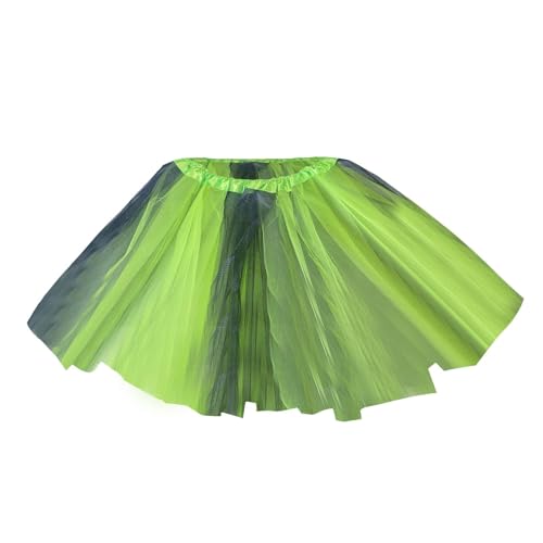 Tutu Tüllrock Petticoat Damenrock Tutu Regenbog-Rock Mädchen Tutu Tüll Rock Damen Karneval Kostüm Tanzkleid Damen Tütü Ballettkleidung Frauen Tutu Tüll Rock Tüllrock (Green-a, One Size) von Generisch