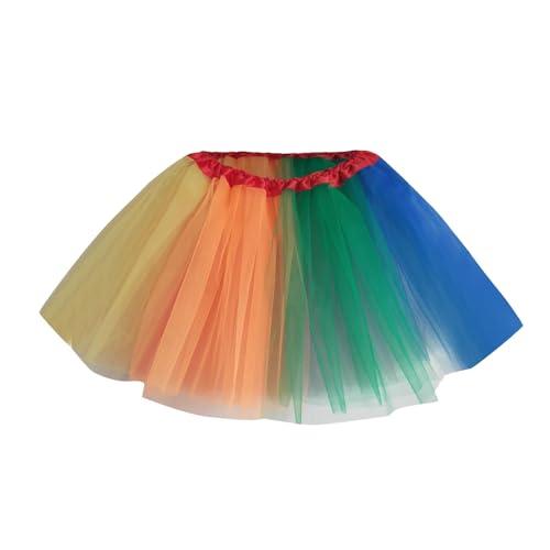 Tutu Tüllrock Petticoat Damenrock Tutu Regenbog-Rock Mädchen Tutu Tüll Rock Damen Karneval Kostüm Tanzkleid Damen Tütü Ballettkleidung Frauen Tutu Tüll Rock Tüllrock (Orange-a, One Size) von Generisch