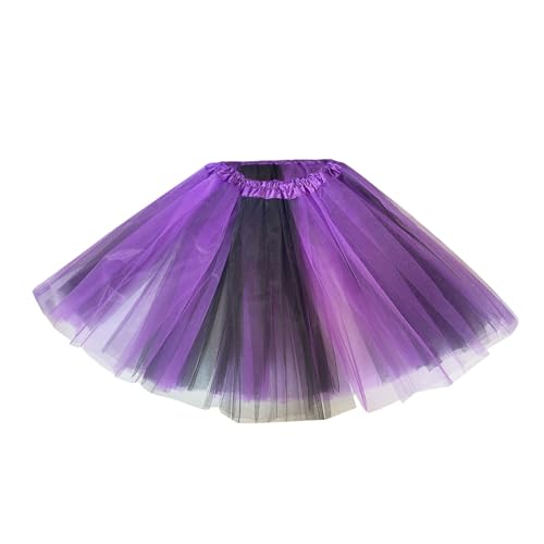 Tutu Tüllrock Petticoat Damenrock Tutu Regenbog-Rock Mädchen Tutu Tüll Rock Damen Karneval Kostüm Tanzkleid Damen Tütü Ballettkleidung Frauen Tutu Tüll Rock Tüllrock (Purple-a, One Size) von Generisch