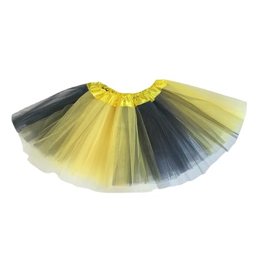 Tutu Tüllrock Petticoat Damenrock Tutu Regenbog-Rock Mädchen Tutu Tüll Rock Damen Karneval Kostüm Tanzkleid Damen Tütü Ballettkleidung Frauen Tutu Tüll Rock Tüllrock (Yellow-a, One Size) von Generisch