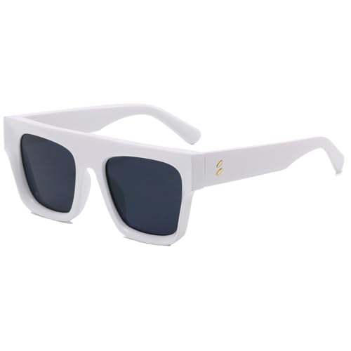 UV-Schutz, Vintage-Sonnenbrille für Damen und Herren, Blau, Lila, Beige, UV400, Luxus, weiß, Einheitsgröße UV-Schutz, Vintage-Sonnenbrille für Damen und Herren, Blau, Lila, Beige, UV400, Luxus, weiß, Einheitsgröße von Generisch