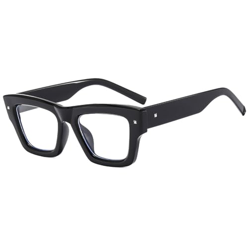 UV-Schutz, modisch, schlicht, dicker Rahmen, Retro-Sonnenbrille, für Damen, Schwarz / klar, Einheitsgröße UV-Schutz, modisch, schlicht, dicker Rahmen, Retro-Sonnenbrille, für Damen, Schwarz / klar, Einheitsgröße von Generisch