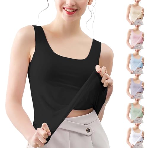Unterhemden Damen Tanktop 3 Stück Tank Top Unterhemd Crop Top Stretch ärmelloses Eisseide Tank Top Basic Spaghettiträger Camisole Top für Frauen und Mädchen T-Shirt Oberteil M-4XL Unterhemden Damen Tanktop 3 Stück Tank Top Unterhemd Crop Top Stretch ärmelloses Eisseide Tank Top Basic Spaghettiträger Camisole Top für Frauen und Mädchen T-Shirt Oberteil M-4XL von Generisch
