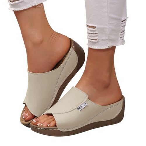 Vivastep Sandalen Damen, Pantoletten Damen Mit Fussbett Orthopädische Sandalen Vivastep Bequeme Sandals Women Sommer Schuhe Elegant Sommerschuhe Ergonomische Slides Plateau Hausschuhe, Beige, 41 Vivastep Sandalen Damen, Pantoletten Damen Mit Fussbett Orthopädische Sandalen Vivastep Bequeme Sandals Women Sommer Schuhe Elegant Sommerschuhe Ergonomische Slides Plateau Hausschuhe, Beige, 41 von Generisch