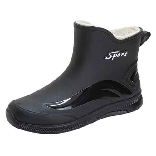 Warme Gummistiefel, wasserdicht, Regenstiefel mit abnehmbarer, isolierter, wasserdichter weicher Sohle, Fleece-Gummistiefel, rutschfest, wadenhoch, atmungsaktiv, bequem, Schwarz , 43 EU Warme Gummistiefel, wasserdicht, Regenstiefel mit abnehmbarer, isolierter, wasserdichter weicher Sohle, Fleece-Gummistiefel, rutschfest, wadenhoch, atmungsaktiv, bequem, Schwarz , 43 EU von Generisch