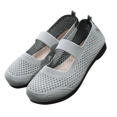 Weiche Damen-Schuhe, atmungsaktiv, gewebt, Go-Walking-Schuhe, Fußgewölbeunterstützung, Hände, Slip-In-Sneaker, Slingback-Sandalen für Damen, grau, 38.5 EU Weiche Damen-Schuhe, atmungsaktiv, gewebt, Go-Walking-Schuhe, Fußgewölbeunterstützung, Hände, Slip-In-Sneaker, Slingback-Sandalen für Damen, grau, 38.5 EU von Generisch