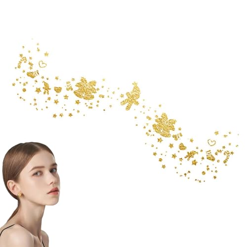 Weihnachtsgesichts-Glitzeraufkleber,Weihnachtsgesichtsaufkleber - Weihnachtsaufkleber Gesichtsaufkleber - Goldfarbene Glitzer-Aufkleber, wasserfeste Aufkleber, Augen-Make-up-Aufkleber für Weihnachtsmu Weihnachtsgesichts-Glitzeraufkleber,Weihnachtsgesichtsaufkleber - Weihnachtsaufkleber Gesichtsaufkleber - Goldfarbene Glitzer-Aufkleber, wasserfeste Aufkleber, Augen-Make-up-Aufkleber für Weihnachtsmu von Generisch