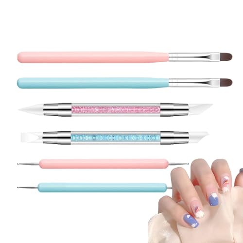 Werkzeuge für Nageldesign – 6 Linerpinsel für Gel Design mit doppelter Spitze | Pinsel mit Doppelspitze für Skulptur Gel Detail Maniküre für Anfänger und Frauen Werkzeuge für Nageldesign – 6 Linerpinsel für Gel Design mit doppelter Spitze | Pinsel mit Doppelspitze für Skulptur Gel Detail Maniküre für Anfänger und Frauen von Generisch