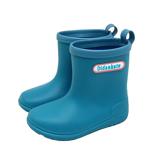 Winter Junge 29 Baby Kinder Easy On Regenschuhe Stiefel für kurze Regenstiefel Leichte Schuhe für regnerische Tage Gummistiefel Kinder Gefüttert (Blue, 28 Little Child) von Generisch