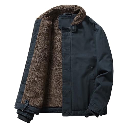 Winterjacke Herren Schwarz Große Größen M-5Xl | Lammwolle-Kurzjacke Herren Mit Knöpfen Baumwolljacke Mit Warm Gefüttert Verdickungsjacken Vintage Outdoorjacke Pilotenjacke Übergangsjacke Winterjacke Herren Schwarz Große Größen M-5Xl | Lammwolle-Kurzjacke Herren Mit Knöpfen Baumwolljacke Mit Warm Gefüttert Verdickungsjacken Vintage Outdoorjacke Pilotenjacke Übergangsjacke von Generisch