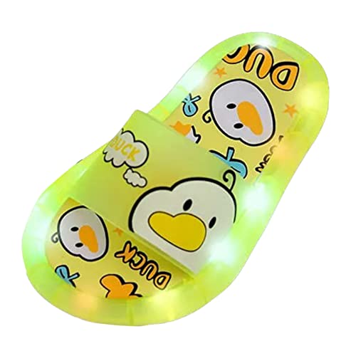 Yoga Socken Kinder Hausschuhe Sommer Blinklichter niedliche Baby-Tier-Karikatur Indoor- und Outdoor-Heimsandalen Winter Hausschuhe Kinder 33 (Green, 27 Toddler) von Generisch