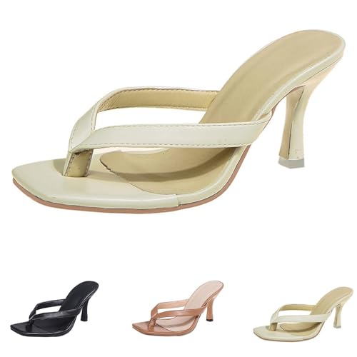 flip Flops Damen elegant mit Absatz, Zehentrenner Damen Mit Fussbett 2025 Offene Schuhe Riemchen Abendschuhe Mit Quadratischem Kopf Slippers Pantoletten Modische Sommerschuhe Leicht Büro Schuhe flip Flops Damen elegant mit Absatz, Zehentrenner Damen Mit Fussbett 2025 Offene Schuhe Riemchen Abendschuhe Mit Quadratischem Kopf Slippers Pantoletten Modische Sommerschuhe Leicht Büro Schuhe von Generisch
