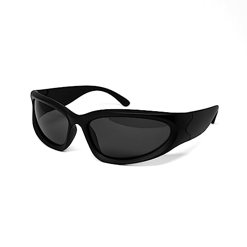 salazar.plus Sonnenbrille Rund Schnelle Unisex 3 Farben Damen Herren Brille Schwarz Grau Blau Polarisiert (Schwarz) von Generisch