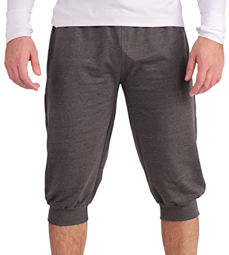 Gennadi Hoppe Herren 3/4 Jogginghose Trainingshose Sporthose Bermuda Sport Shorts Kurze Hose Capri Hose, H7064 d-grau M von Gennadi Hoppe