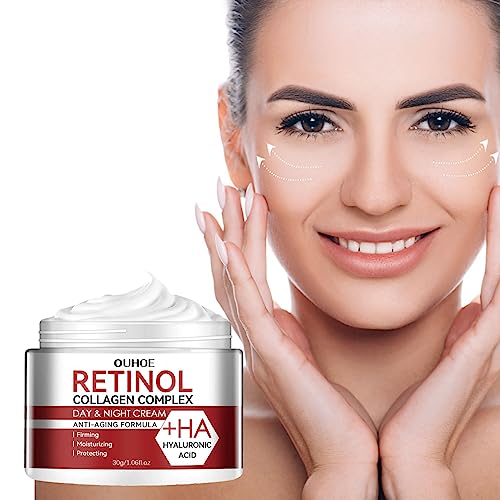 Retinol Creme Gesichtscreme, 30g Gesichtscreme Für Männer Und Frauen Hyaluronsäure Anti-Aging Antioxidans Gesichtsfeuchtigkeitsc, Feuchtigkeitsspendende Gesichtscreme Für Effektive Faltenglättung von Genonmy